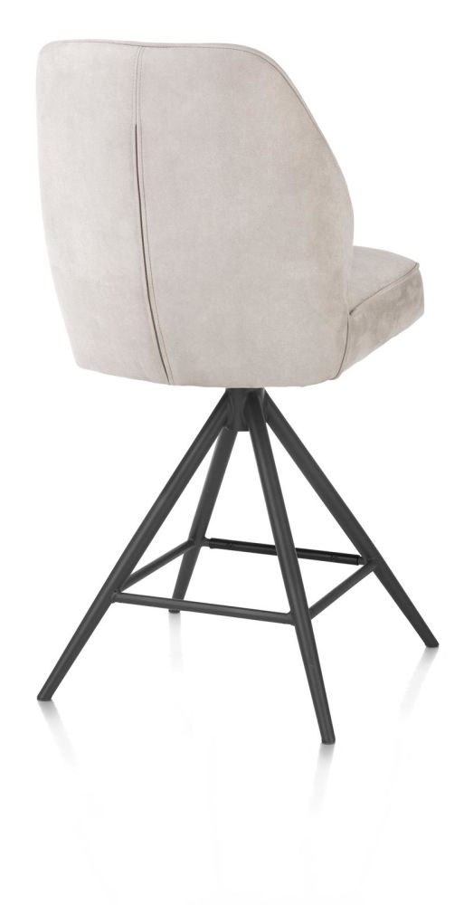 Bell, Barstoel - Graphiet Frame - Draaibaar - Pocket - Stof Calabria - Kiezel
