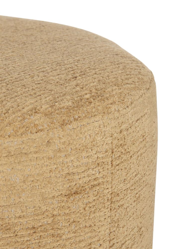 Beautiq - Chic Poef - Rond 80 Cm - Okergeel
