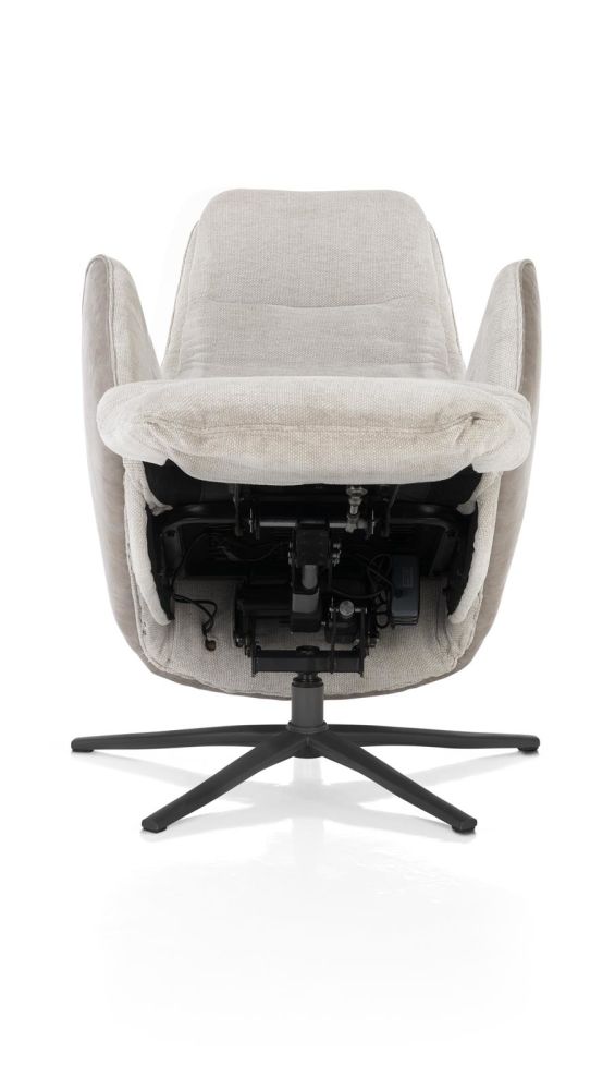 Felino, Relaxfauteuil 2-M. - Manuele Hoofdsteun - Incl.Accu - Poot Graphiet - Livigno/Oregon Kiezel