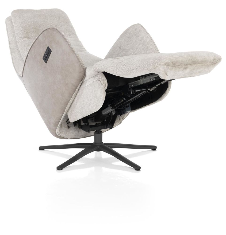 Felino, Relaxfauteuil 2-M. - Manuele Hoofdsteun - Incl.Accu - Poot Graphiet - Livigno/Oregon Kiezel