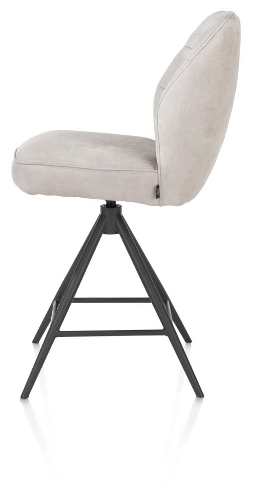 Bell, Barstoel - Graphiet Frame - Draaibaar - Pocket - Stof Calabria - Kiezel