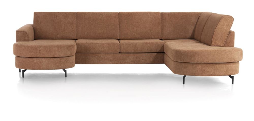Alcona, Longchair Inclusief 3-Zits + Ottomane Rechts - Vada - Koper