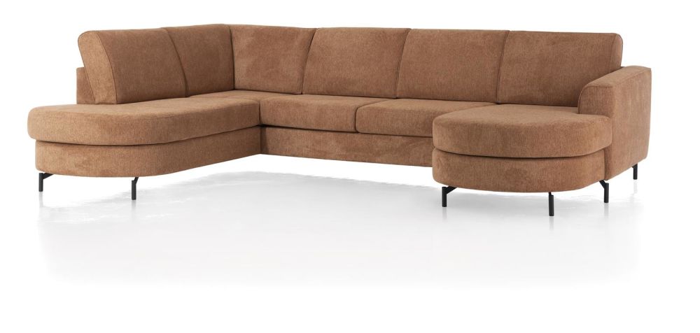 Alcona, Longchair Inclusief 3-Zits + Ottomane Links - Vada - Koper