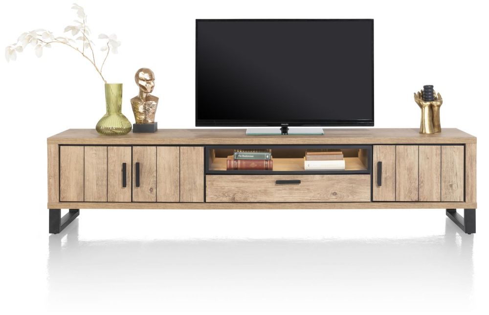 Pavarotti, Lowboard 240 Cm - 3-Deuren + 1-Lade + 1-Niche (+ LED)
