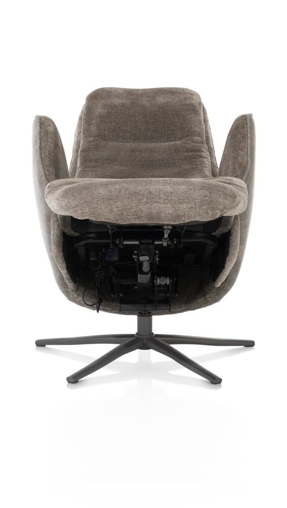 Felino, Relaxfauteuil 2-M. - Manuele Hoofdsteun - Poot Graphiet - Livigno Bruin/Oregon Lava
