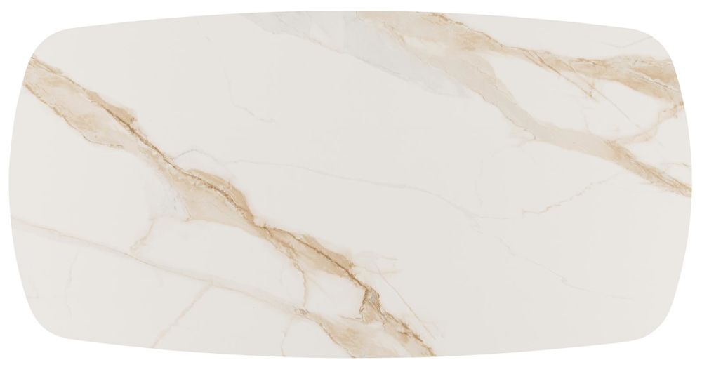 Montello, Uitschuiftafel 200 X 100 Cm. (+ 2 X 50) - Centrale Poot - Keramiek Blad - Wit