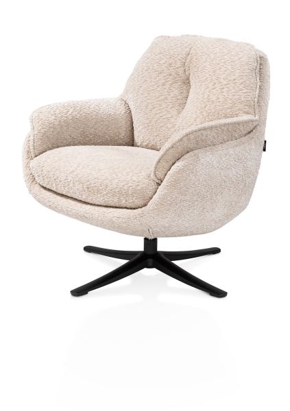 Densa, Draaifauteuil in stof Valencia, poot metaal zwart Densa, Draaifauteuil in stof Valencia, poot metaal zwart