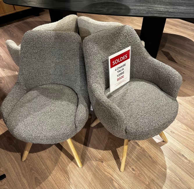 LOT DE 4 CHAISES pivotantese