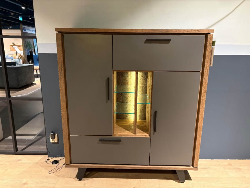 Bergkast Cubo, Burned oak - 125cm