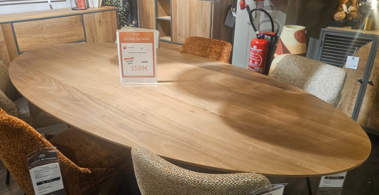 TABLE DE REPAS FORME OVALE