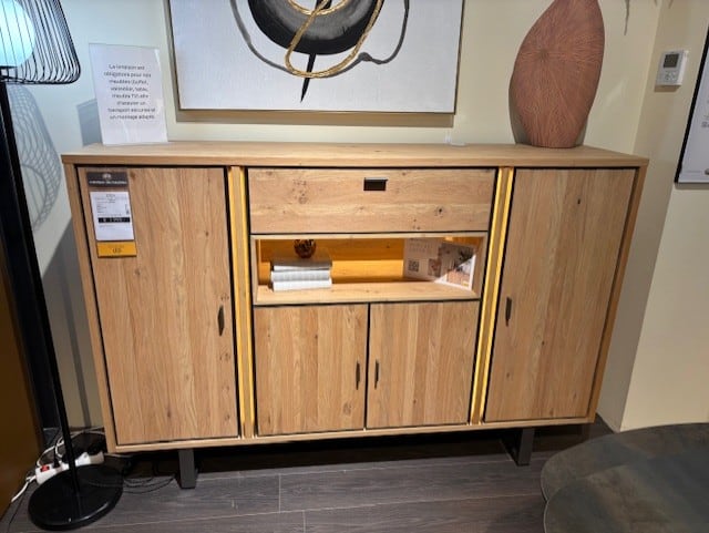 Dressette 180 cm - 4-portes + 1-tiroir + 1-niche (LED + variateur)