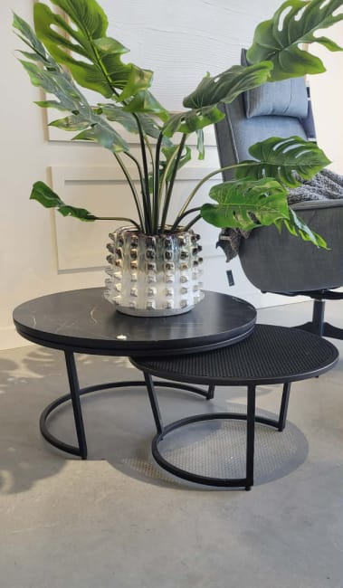 Bout de canape metal noir - diamètre 50 cm