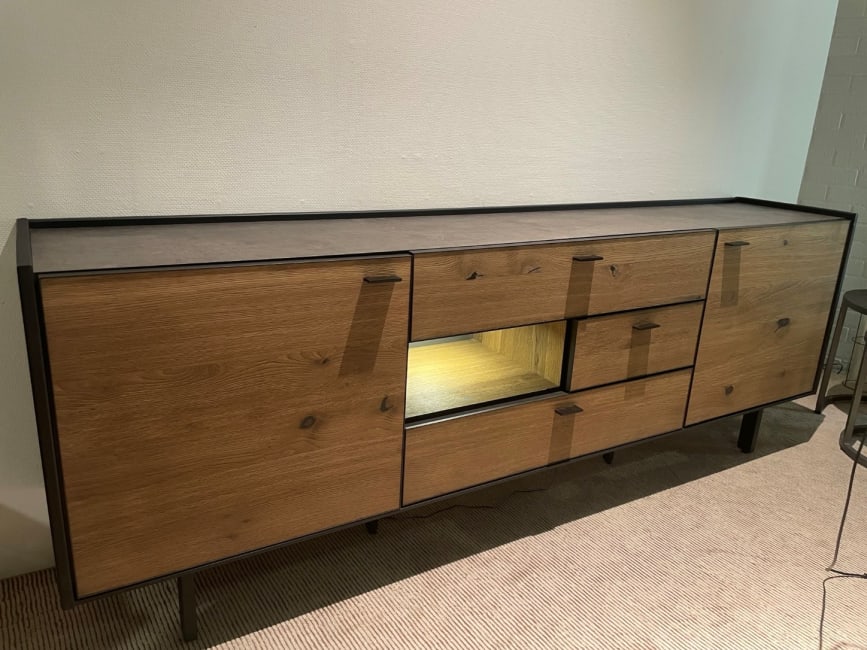 Dressoir Fresno 220cm  - 2deuren + 3lades + 1niche