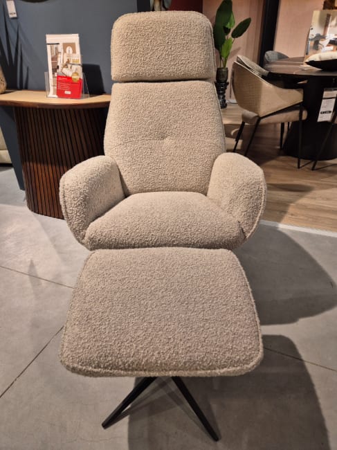 Draaifauteuil Bobbio incl poef/hocker
