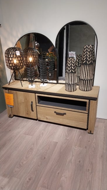 Buffet bas 150 cm - 1-porte + 1-tiroir + 1-niche (+ LED)
