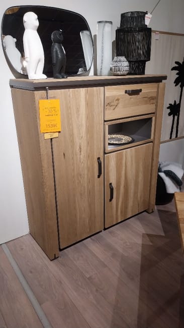 buffet haut 125 cm - 2-portes + 1-tiroir + 1-niche (+ LED)