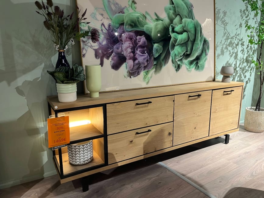 Buffet 2 portes + 2 tiroirs + 2 niches LED