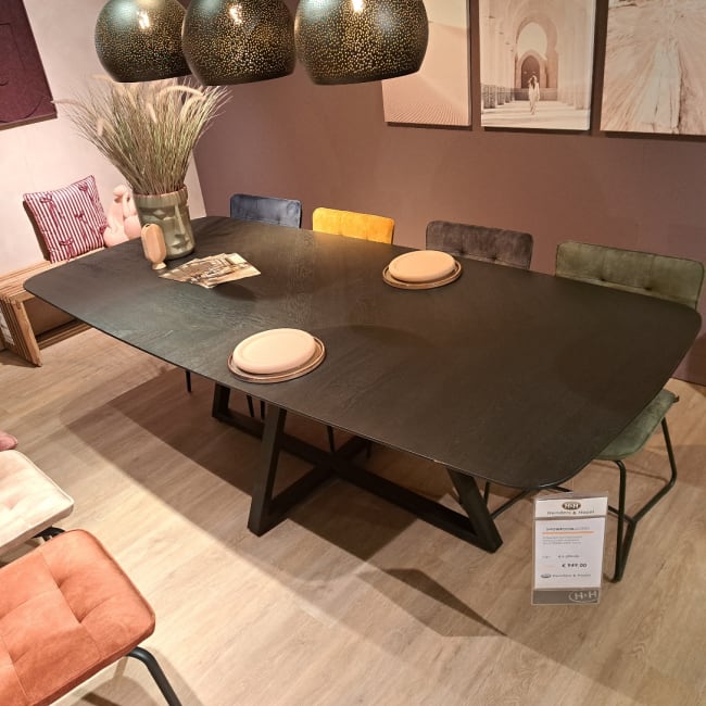 Ridge eettafel 240x110cm deens Ovaal Castle Antraciet