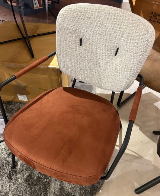 FAUTEUIL av accoudoirs métal et tissu