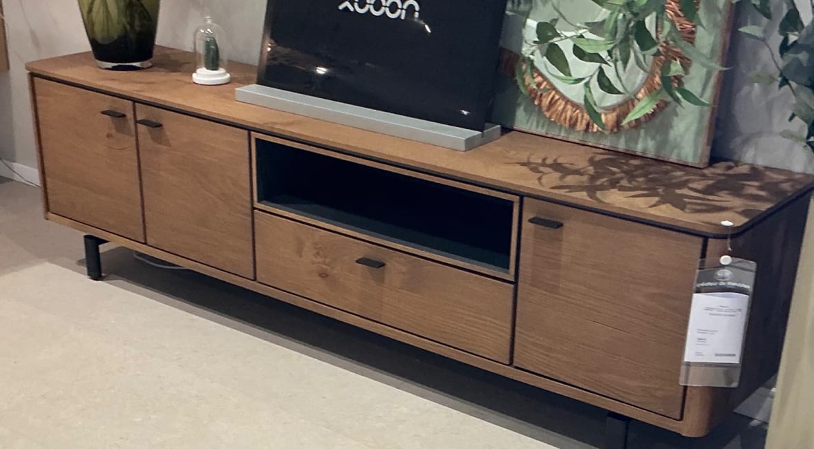 LOWBOARD210 cm - 3 portes + 1 porte rabattante + 1 niche