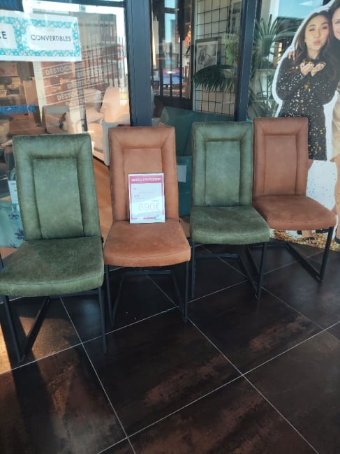 LOT DE 4 CHAISES PIEDS TRAINEAU RECTANGLE