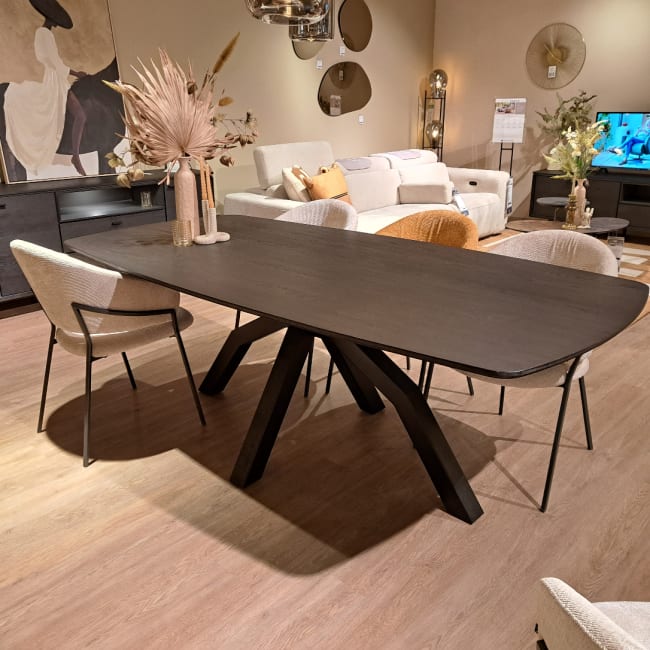 Eettafel Deens Ovaal in Castle Antraciet met spinpoot