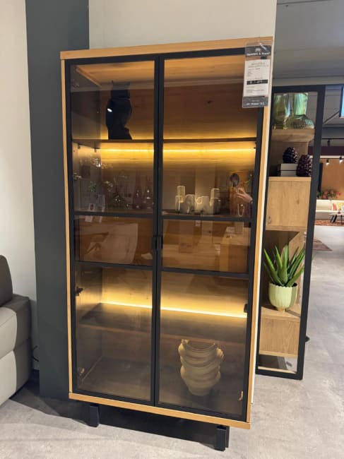 vitrine 100 cm - 2-glasdeuren + 2-laden (+ LED)