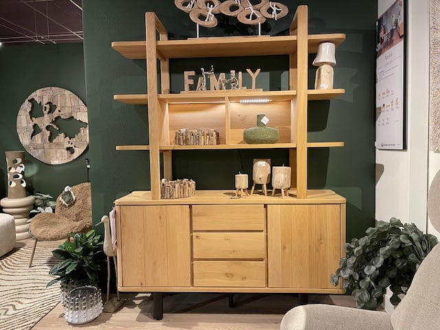 VAISSELIER 150 cm -  2 portes + 3 tiroirs + 3 niches