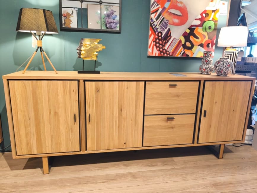 Buffet 230cm -  3-portes + 2-tiroirs (LED + variateur)