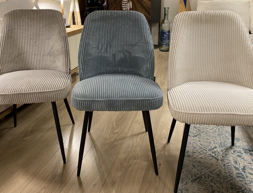 lot de 6 chaises tissu côtelé