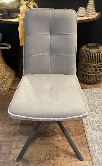 Chaise - 4-pieds graphite - combi tissu Luton / Pala + poignee