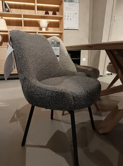 Lot de 2 chaises pivotantes pieds métal gris