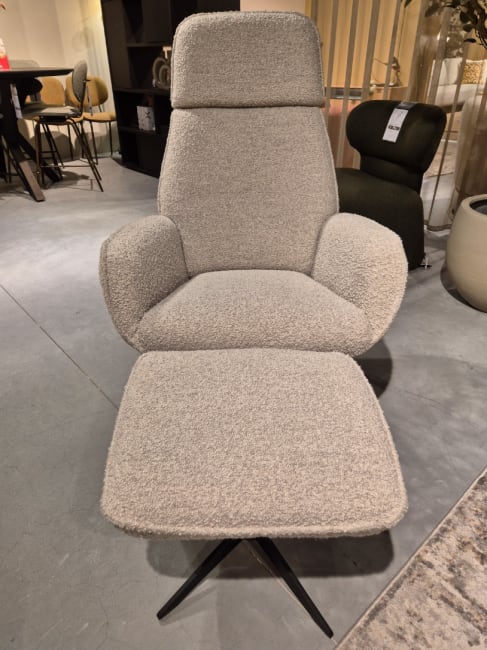Draaifauteuil Bobbio inclusief poef en hocker