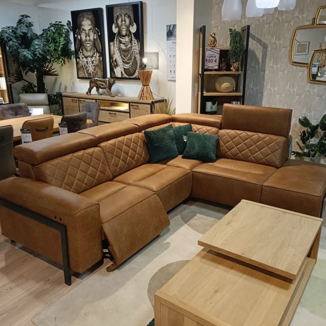 Canapé 2 places + ottomane