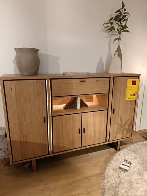 DRESSETTE 180 cm - 4-portes + 1-tiroir + 1-niche (LED + variateur)