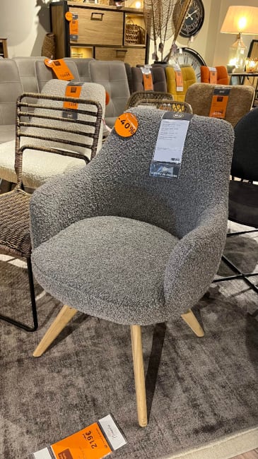 CHAISE PIVOTANTE ACCOUDOIRS