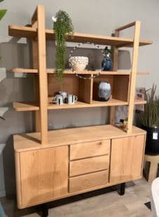 VAISSELIER 2-portes + 3-tiroirs + 3-niches (+ led