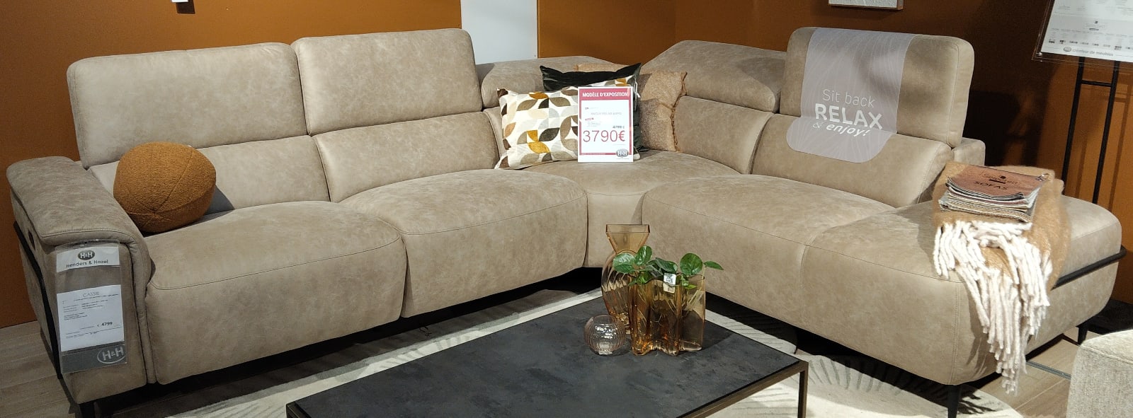 CANAPE ANGLE AVEC RELAXATION