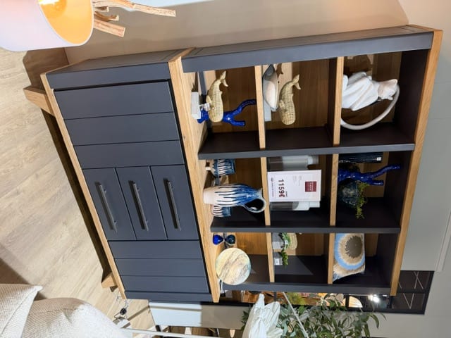 Vaisselier 160cm - 2 Portes + 3 Tiroirs + 9 Niches