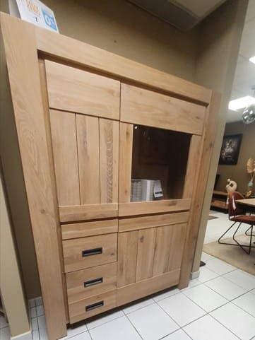 HIGHBOARD 1-porte en verre + 2-portes + 2-tiroirs (+ bande LED)