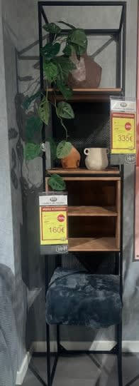 Bibliothque métal et bois