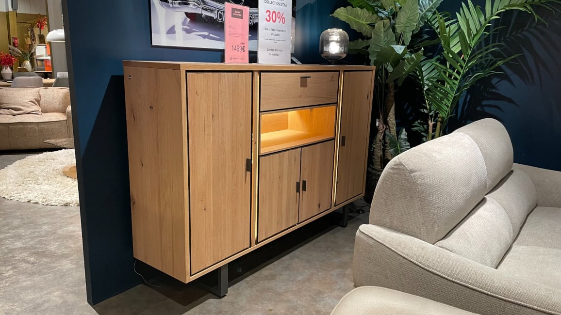 Dressette 180cm - 4 portes + 1 tiroir + 1 niche (+led)