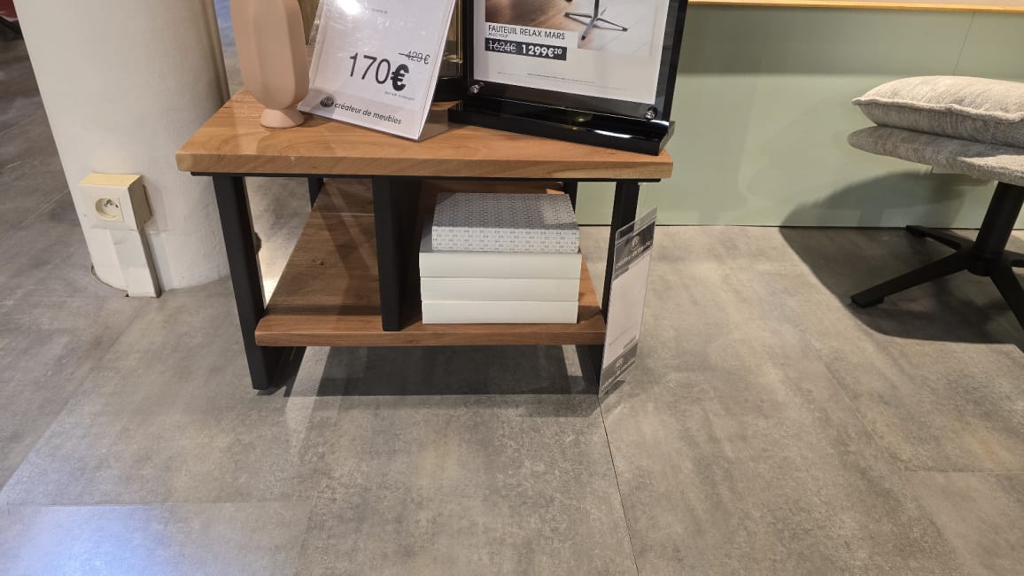 BOUT DE CANAPE 60 x 60 cm + 2-niches