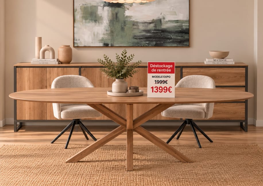 Table de repas forme ellipse