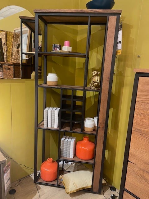 Bibliothèque 80 cm. - 8-niches + 8-ranges bouteilles