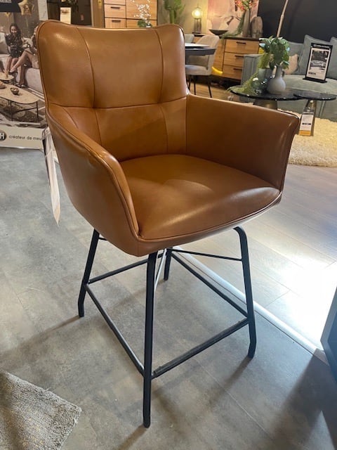 FAUTEUIL DE BAR EN CUIR