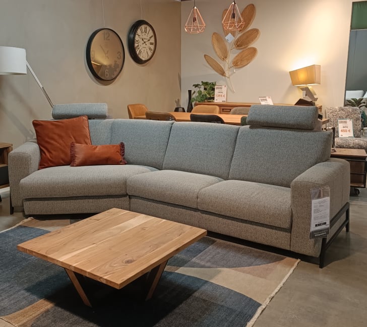 CANAPE 2.5 places accoudoir droit + lounge end côté gauche