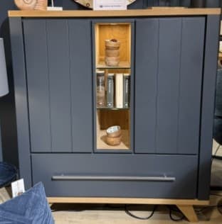 buffet haut 125 cm 2-portes + 1-tiroir (+ 2-dedans) + 3-niches (+ LED)