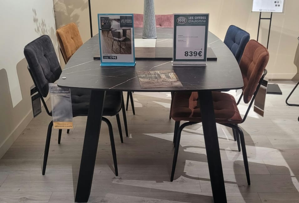 Table 180cm effet marbré