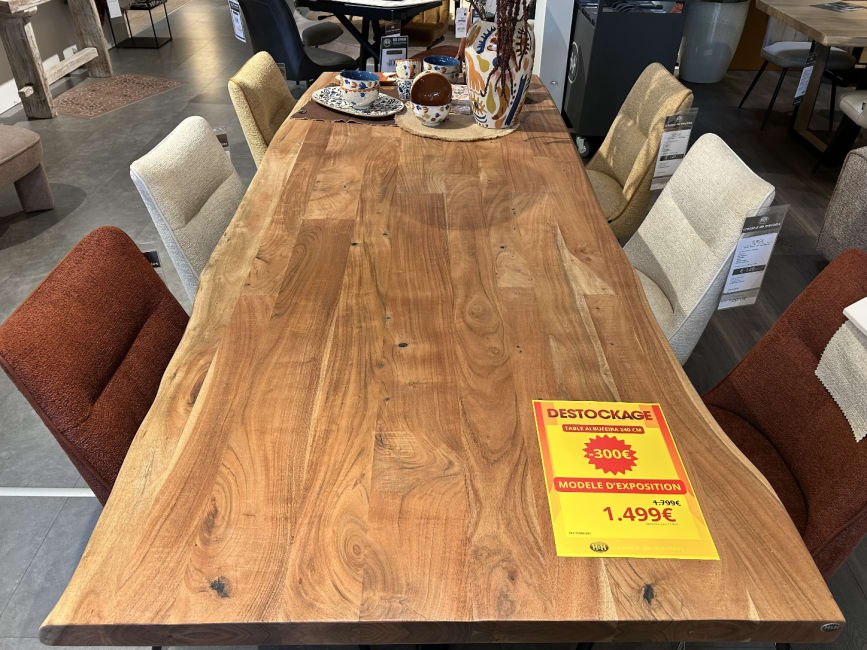 TABLE rectangulaire bords ondulés